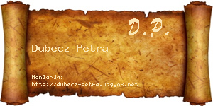Dubecz Petra névjegykártya