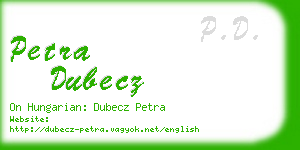 petra dubecz business card